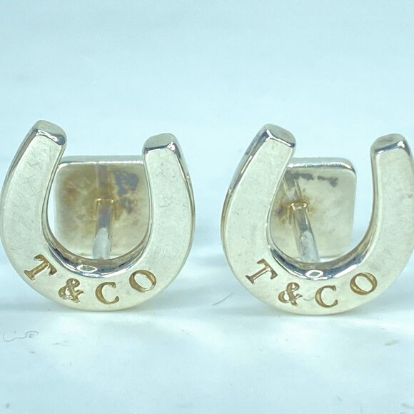 Tiffany & Co Sterling Silver Horseshoe Cufflinks Vintage Signed SS176
